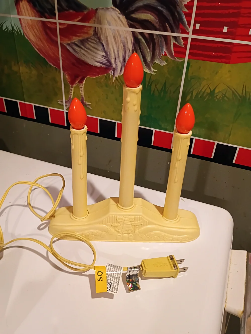 Vintage Ivory Triple Electric Candle Light